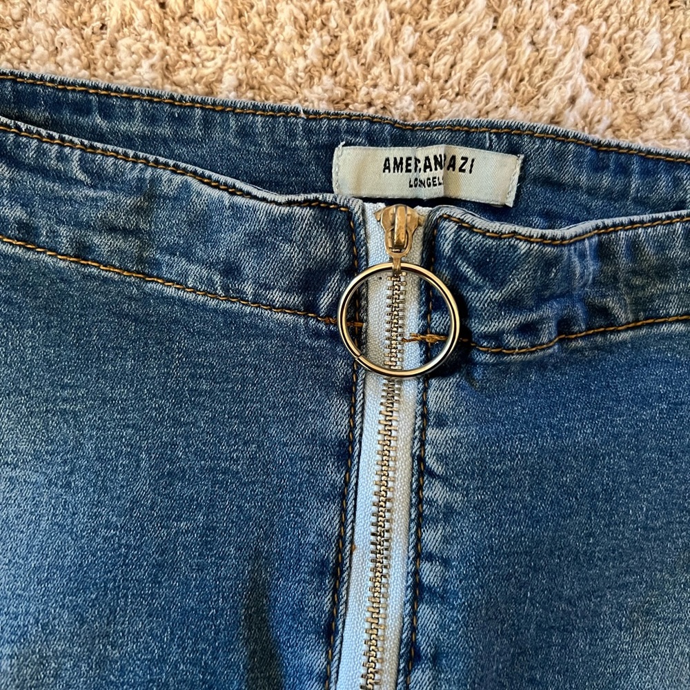 American Bazi Denim Zip Down Skirt - Picture 3 of 3